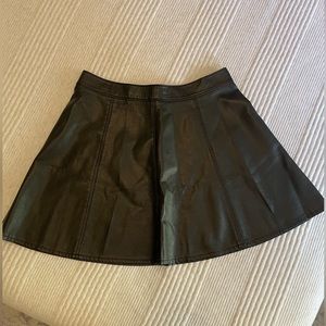 H&M Divided Black Faux Leather Flare Mini Skirt